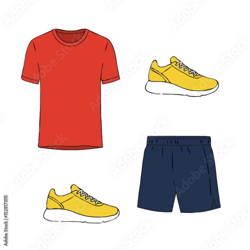 A  sportswear set for active lifestyles on a transparent background