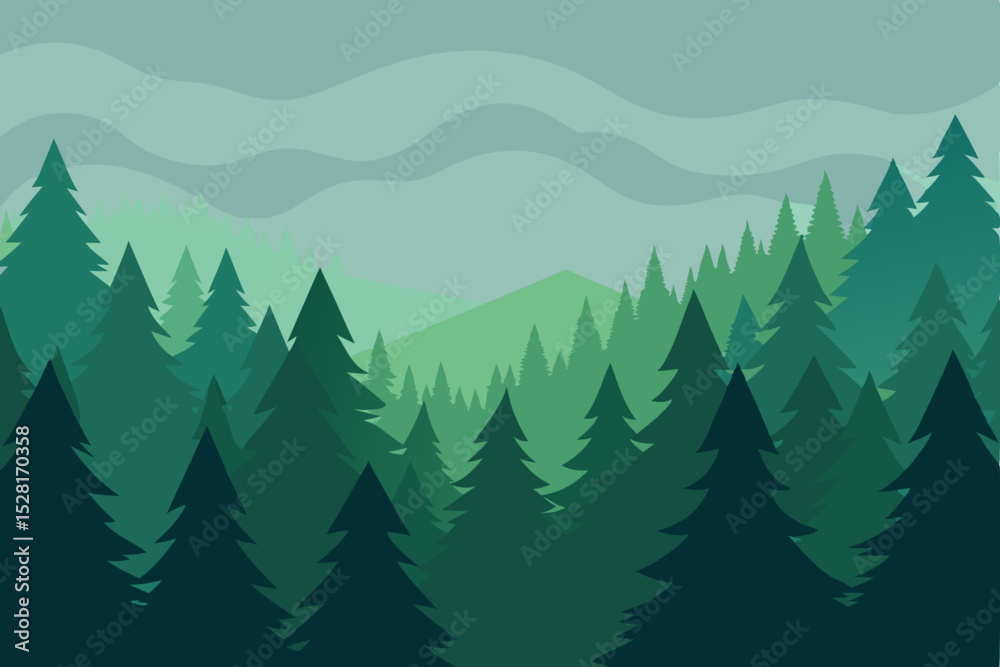 Fototapeta premium vector illustration of a forest