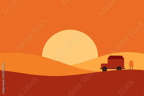 sunset over the mountains