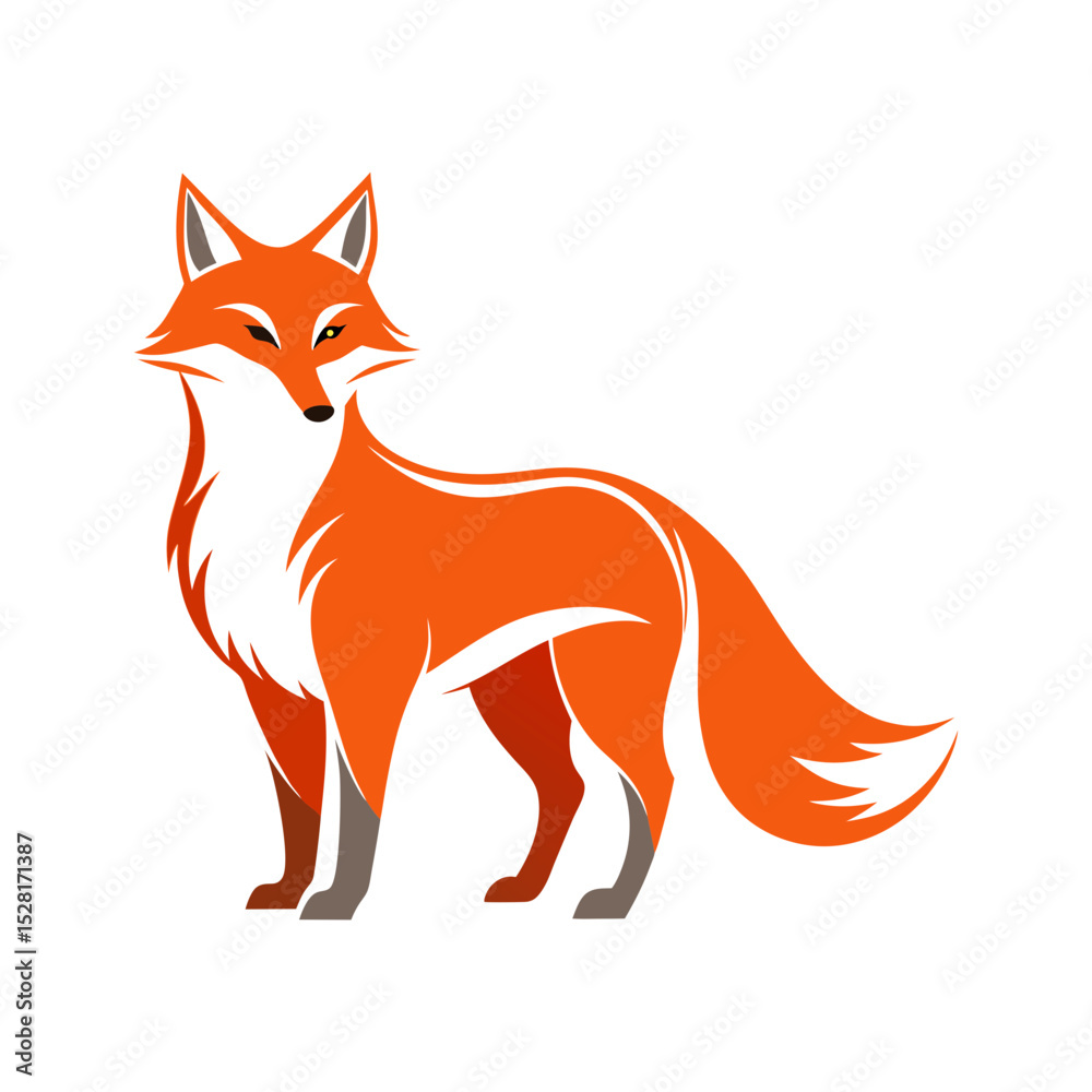 Obraz premium fox vector vector art silhouette