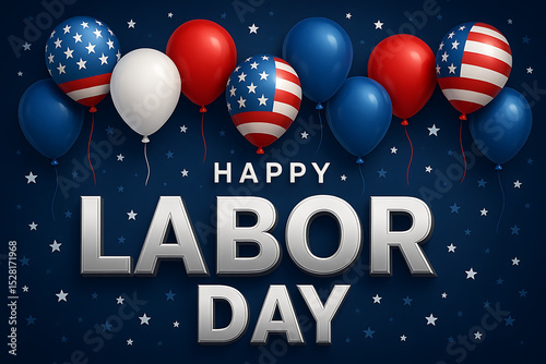 Happy labor day balloons patriotic holiday celebration usa