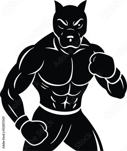  boxer silhouette vector