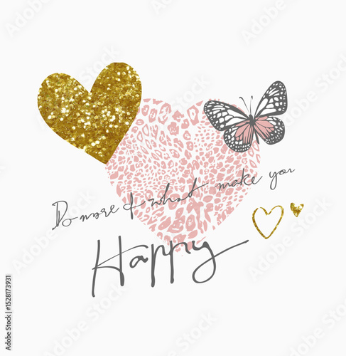 abstract hand drawn line art of woman face with gold glitter vector illustration