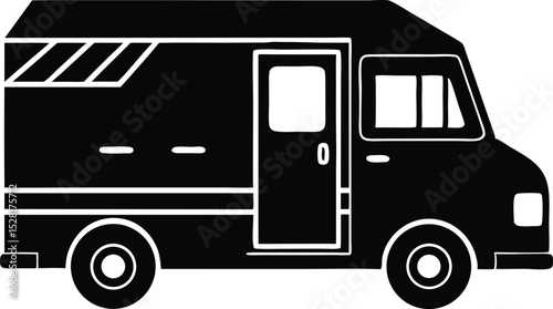 food truck silhouette vector illustration