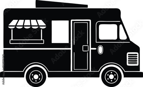 food truck silhouette vector illustration