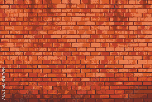 Texture of a red brick wall vector illustration	

