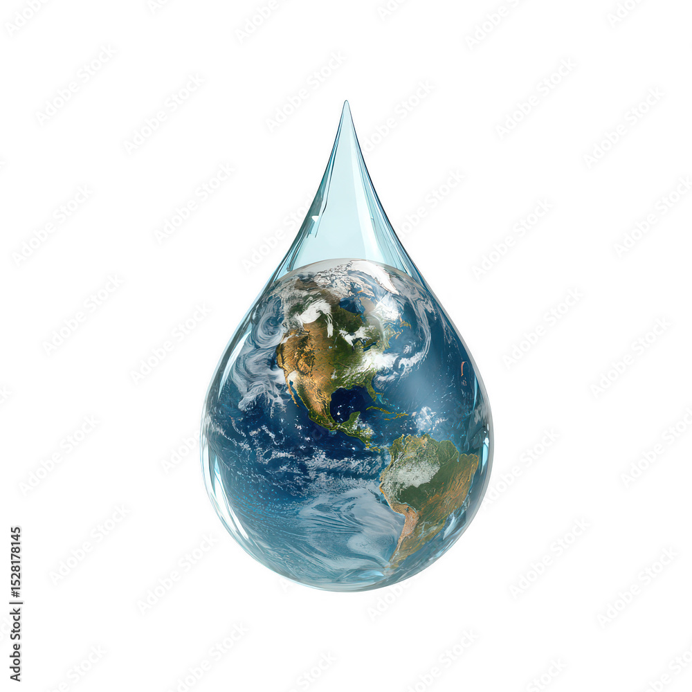 Obraz premium Earth as a water drop conserving our precious planet
