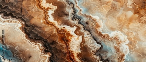 Abstract Earth Tones And Fluid Marble Texture