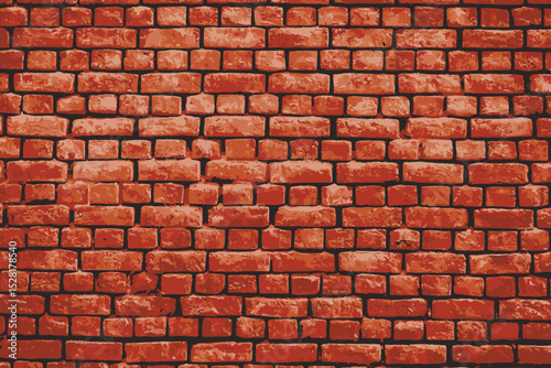 Texture of a red brick wall vector illustration	
