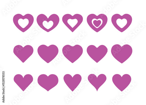 Love icon with a heart symbol for romance, Heart shape vector icon as a simple love valentine symbol and universal love sign, vector illustration eps 10.