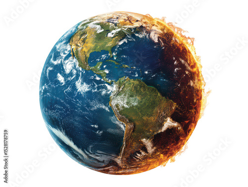 Fototapeta Naklejka Na Ścianę i Meble -  Burning planet earth global warming climate change