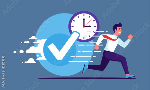 Fast Completion and Efficiency. Symbolizing quick task completion, efficiency, productivity, and meeting deadlines.