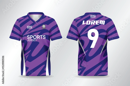Stylish Purple Soccer Jersey Design with Abstract Pattern