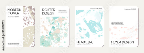 School diary cover design. Terrazzo abstract