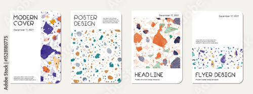 Notebook cover design. Terrazzo abstract