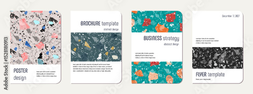 School diary cover design. Terrazzo abstract