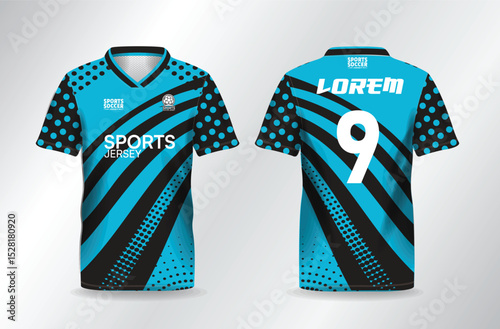 Stylish Teal and Black Sports Jersey Design Mockup