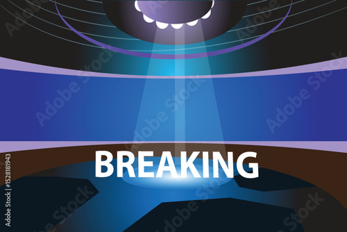 Current events, breaking news background, studio decorations concept, vector illustration design