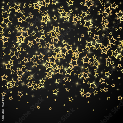 Gold sparkling star confetti.