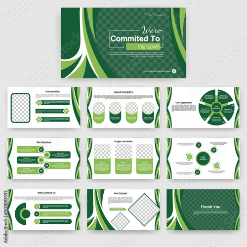 Modern professional PowerPoint presentation slide design for creative business, conference and meeting.