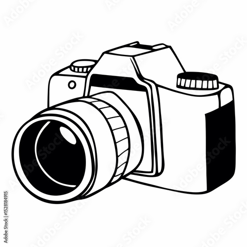 digital camera on white background