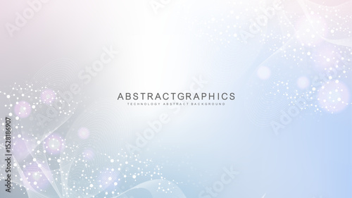 Structure molecule and communication. Dna, atom, neurons. Scientific concept for your design. Connected lines with dots. Medical, technology, chemistry, science background. Vector illustration