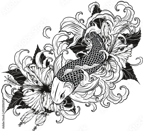 Hand-drawn vector illustrations of plants and animals, sketch materials