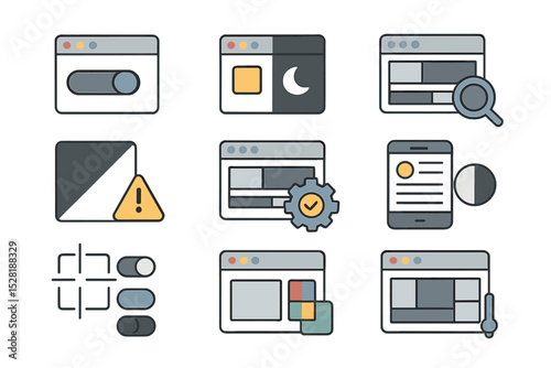 User interface elements for web design and development