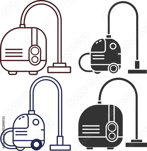 Vacuum Cleaner Illustration Modern Cleaning Appliance and Household Vector Icon