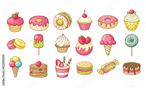 Ice cream cornets set icon