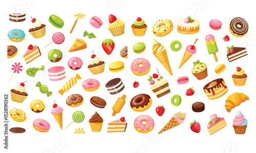 Ice cream cornets set icon