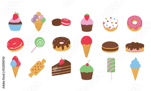Ice cream cornets set icon
