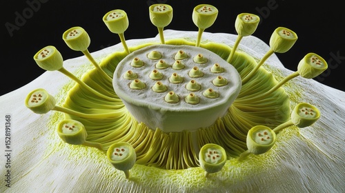 Detailed close-up view of a lotus flower pistil.