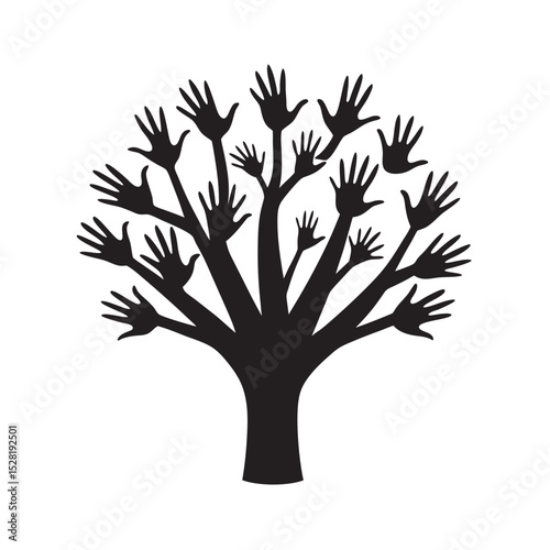 Tree Made From Reaching Human Hands