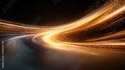 An abstract representation of dynamic light trails in bright colors, flowing gracefully on a dark background, symbolizing motion, energy, and creativity.