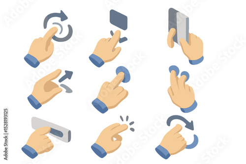 Isometric hand gestures for touchscreen interactions