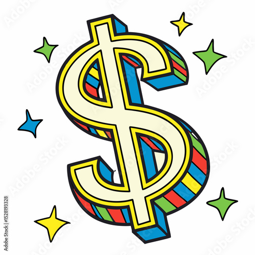 dollar symbol made of dollars