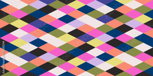 Multicolor diamond seamless pattern