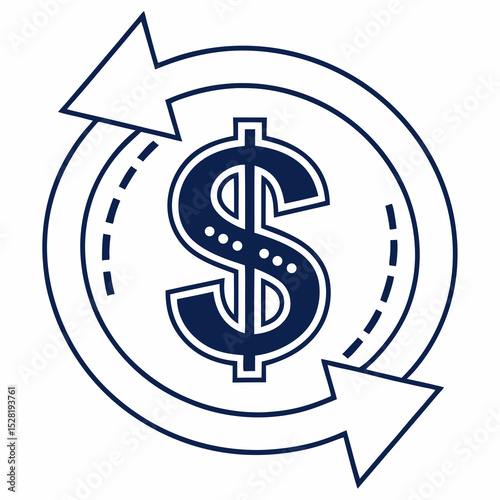 dollar symbol on white background
