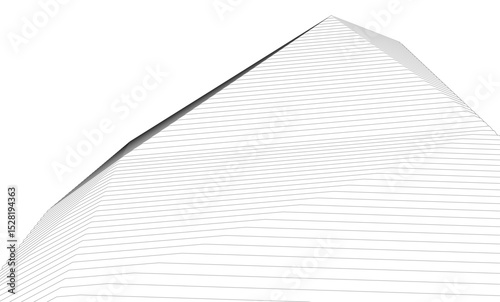 Architecture building 3d. Concept sketch.