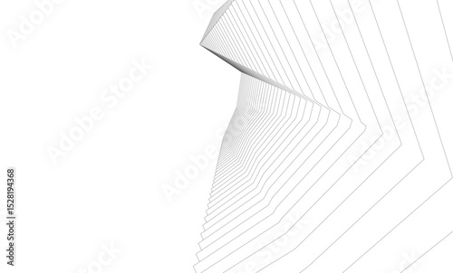 Architecture building 3d. Concept sketch.