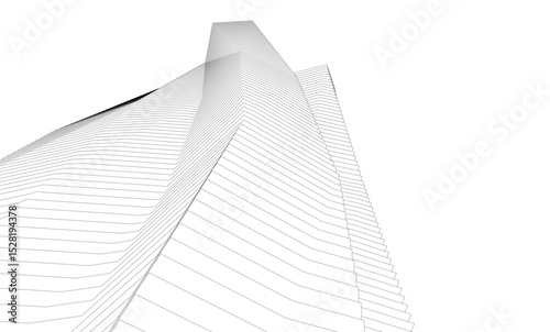 Architecture building 3d. Concept sketch.