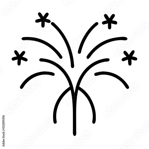 Fireworks Icon Celebration, Party, Event, Festive, Holiday Graphic