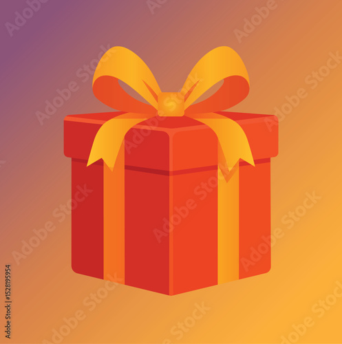 A beautifully wrapped red gift box with an elegant gold bow