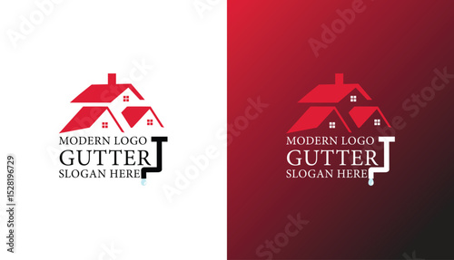 Red modern real estate logo