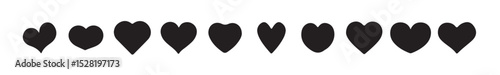 Heart icons, set of  love icons set, romance or valentine's day, Collection of heart illustration with different style. Heart shape Isolated on white background. vector illustration eps 10.