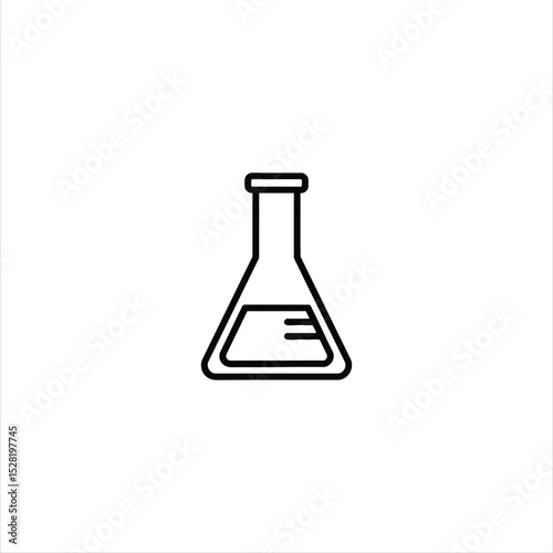 Erlenmeyer Flask Line Icon Lab Glassware Vector