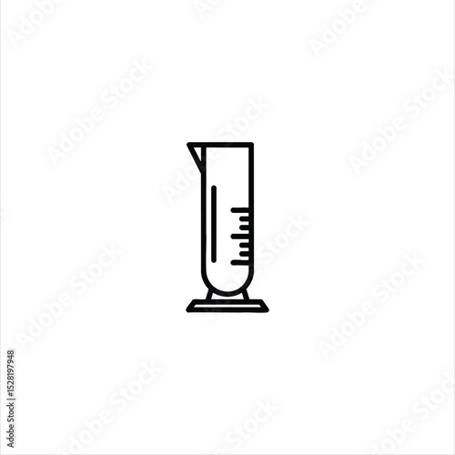 Graduated Cylinder Line Icon Lab Measure Art