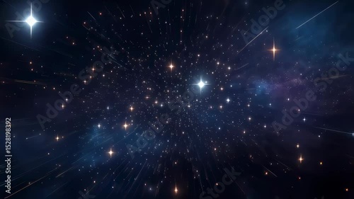 Hypnotic Starfield Zoom Through Cosmic Nebula