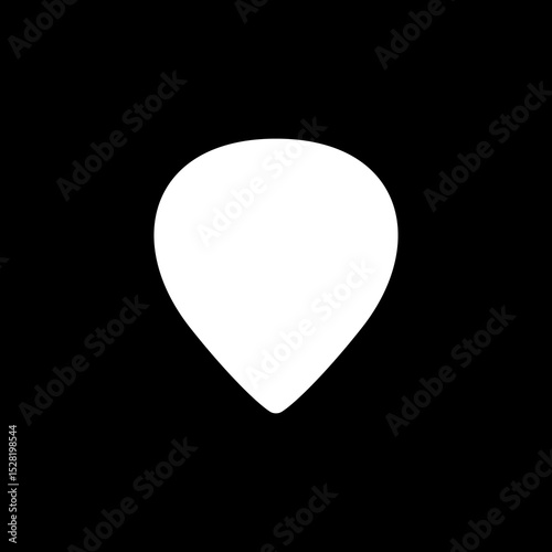 Silhouette of a guitar pick, also called a plectrum, is a small, flat tool used to pluck, strum or play melody in the strings of a acoustic or electric guitar. Can use for Pictogram, Logo, Apps, etc. 